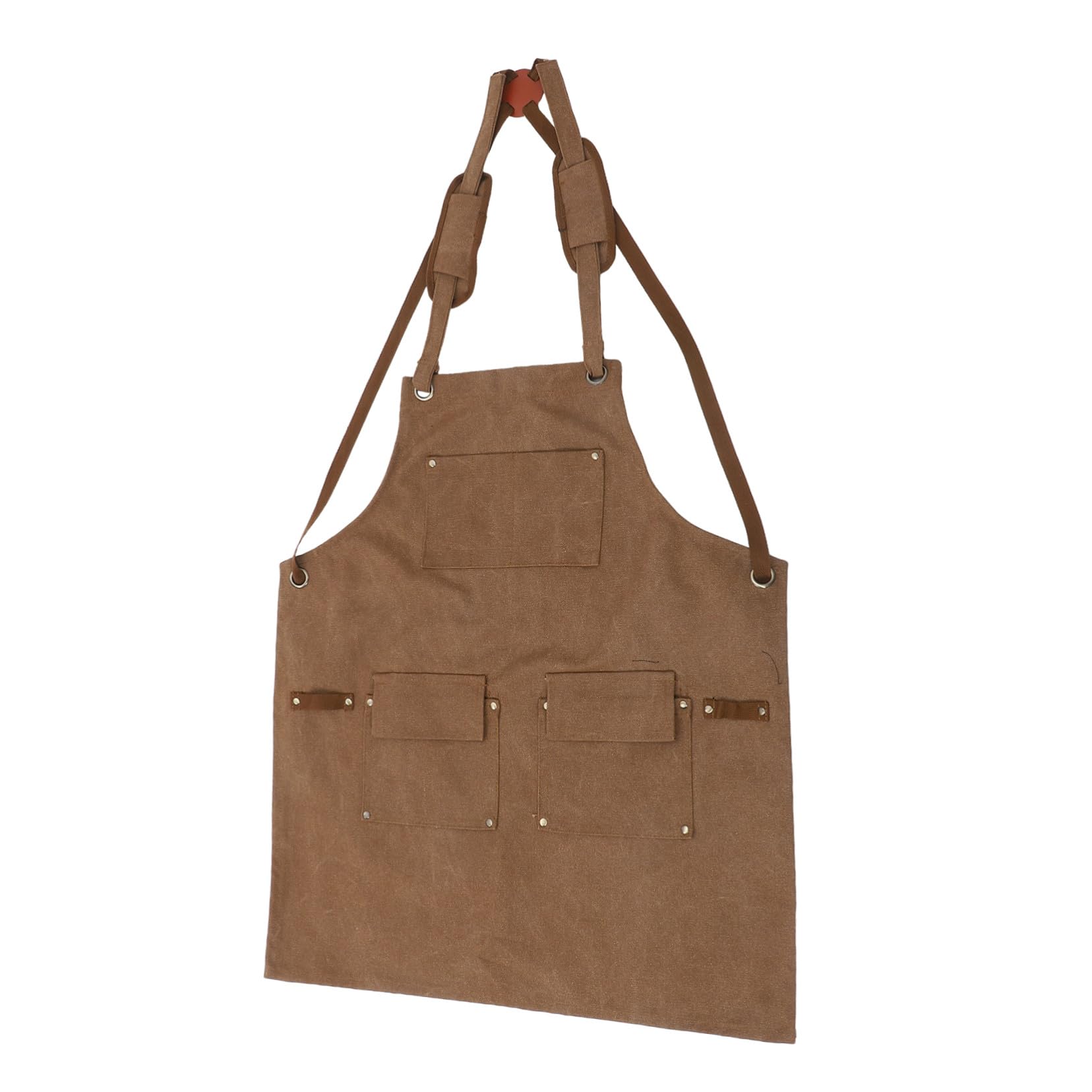 LIFKOME Delantal de Trabajo de Lona para Hombres con Bolsillos Múltiples Correas Ajustables Resistente y Protector para Carpintería Jardinería Cocina y Tareas Profesionales