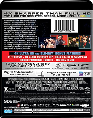 Image of Carlito's Way - 4K Ultra HD + Blu-ray + Digital [4K UHD]