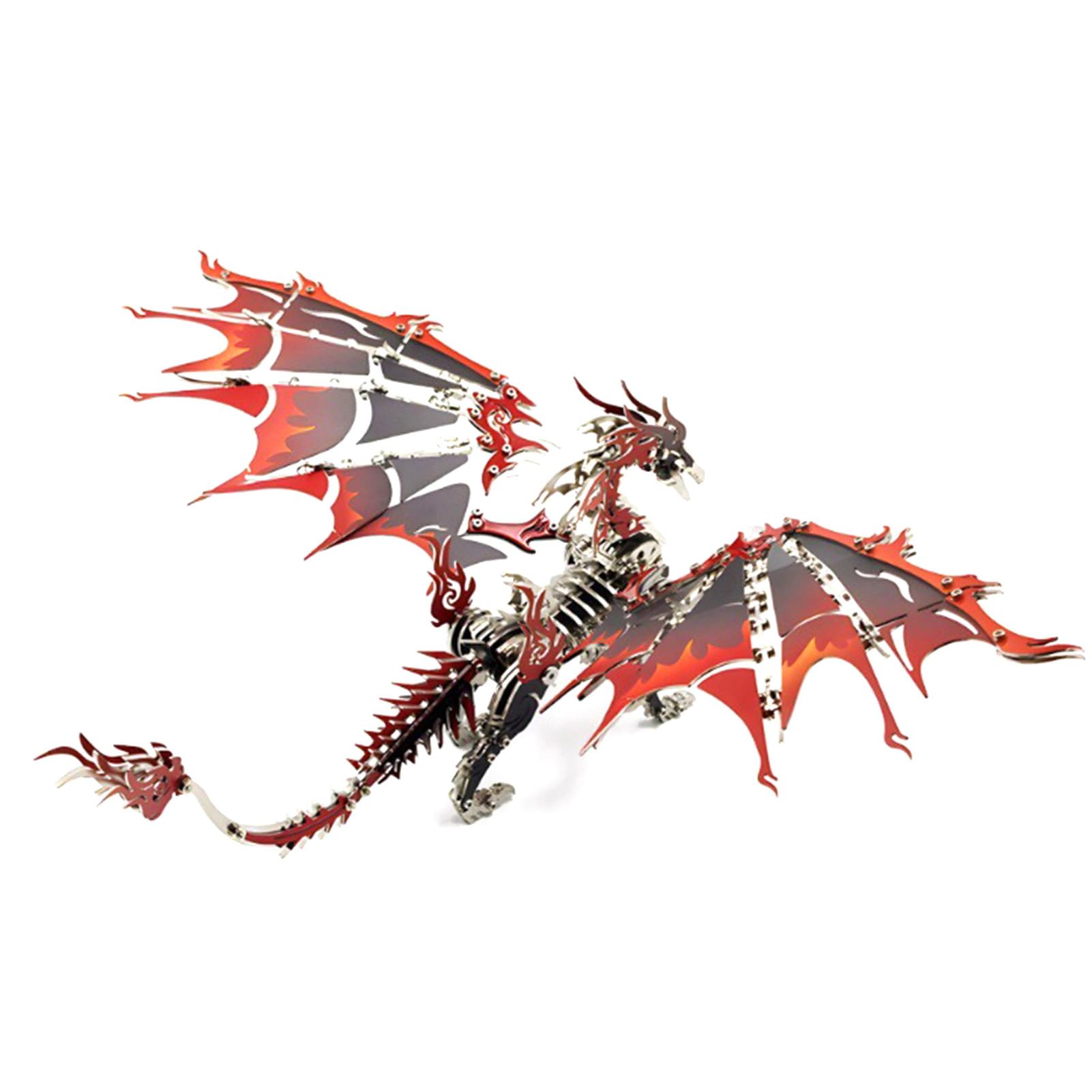 Generic DIY 3D Metal Dragon Puzzle Mechaniczny Zestaw Montażowy ze Stali dla Nastolatków i Entuzjastów 9,76 X 5,94 X 5,94 Cala