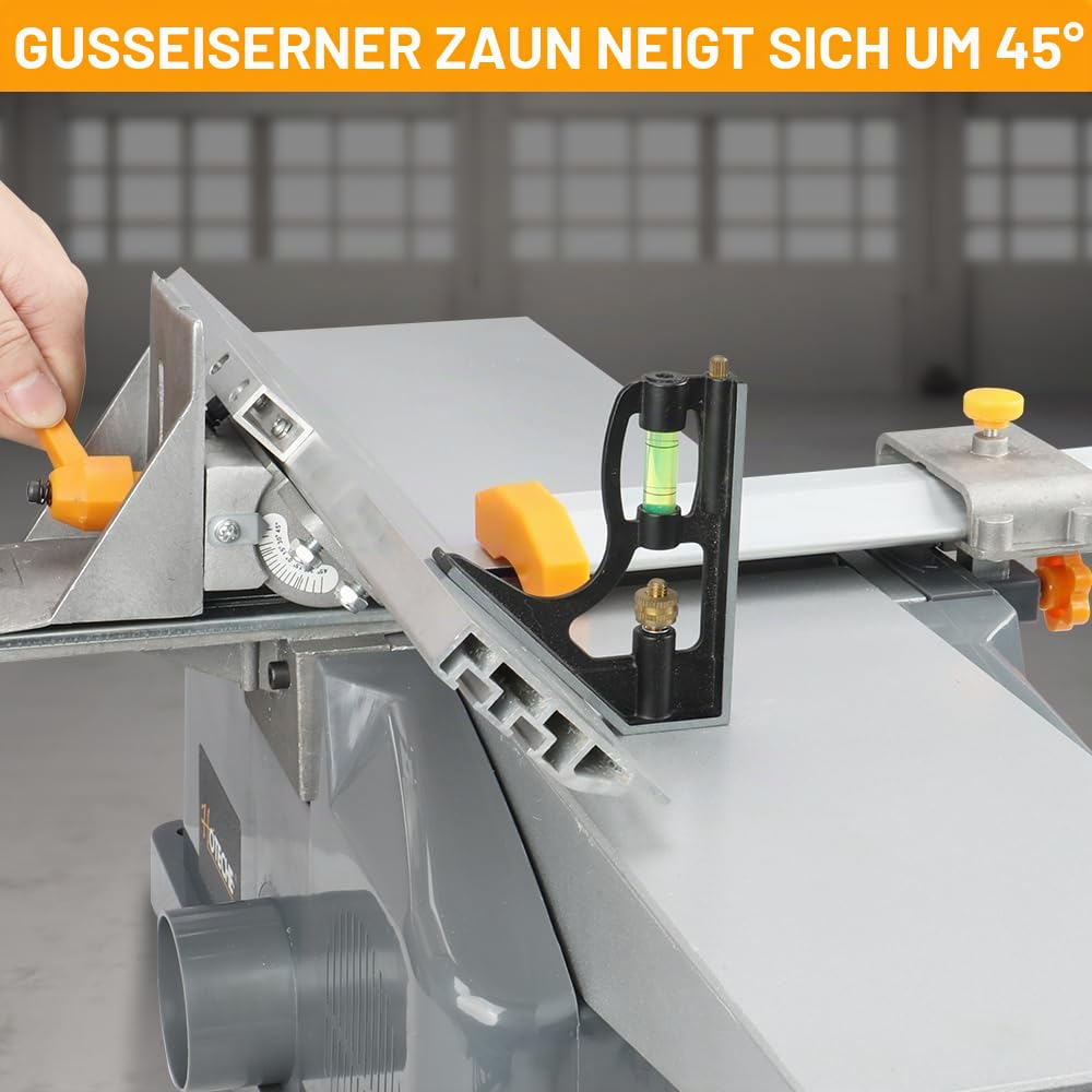 Hoteche Holzwerkzeuge Hobelmaschine Dickenhobelmaschine 1280W Kupfermotor 9000rpm maximale Schnittbreite 156mm Schnittstärke 0-3mm inklusive notwendigem Zubehör 156x340mm 156x330mm Arbeitsplatte