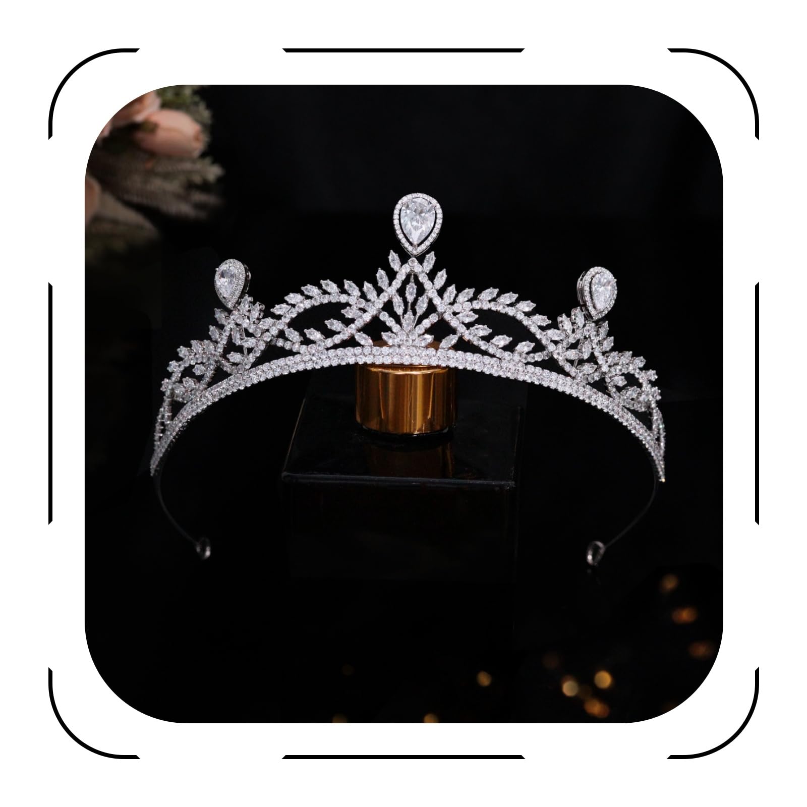 Jorsnovs 5A Zircon Birthday Queen Tiara Women Bride Crown CZ Headbands Princess Headpieces for Girls Wedding Hair Accessories