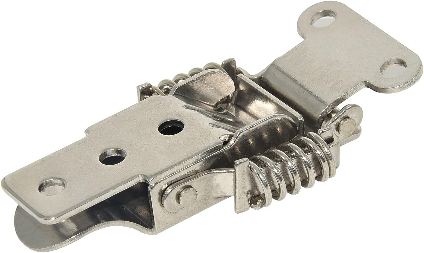 Flyshop 4 Set Stainless Steel Aviation Toolbox Silver Tone Straight Loop Toggle Latch Catches Big Size 76mm Length