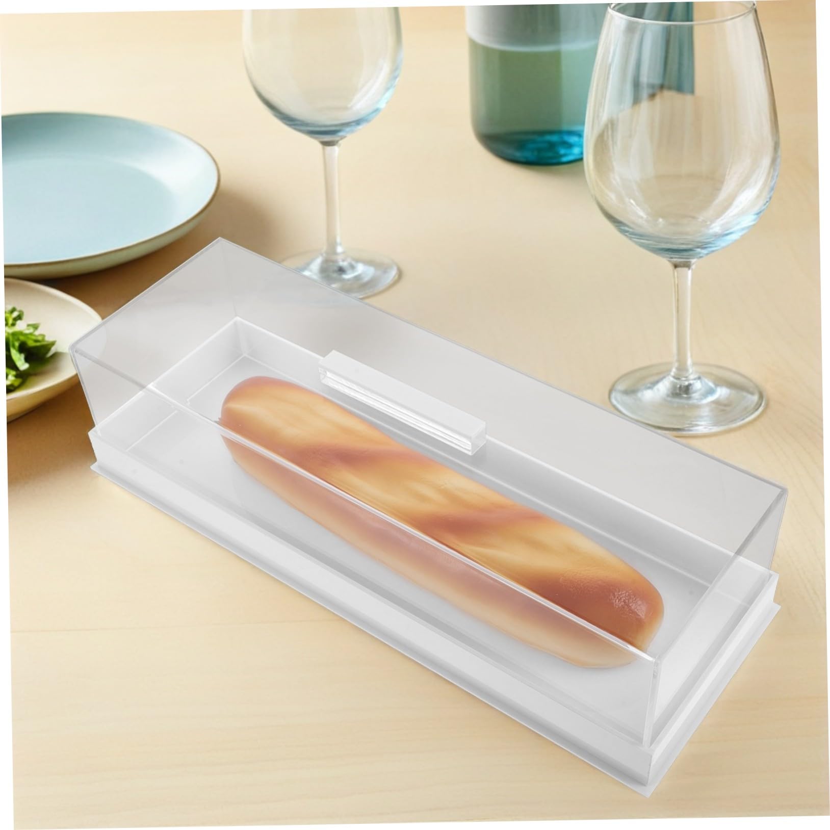 MAGICLULU Caja de Presentación Rectangular para Tartas de Acrílico con Tapa Bandeja para Pasteles y Cupcakes para Cafeterías Fiestas y Uso Doméstico
