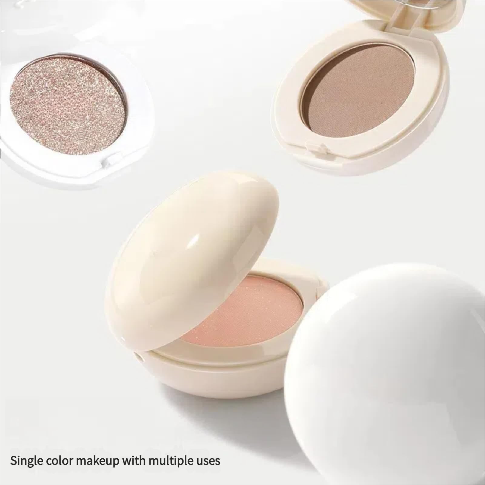 Dreamy Matte & Shimmer Eyeshadow Single, Low Saturation, Waterproof, Sweatproof, Long-Lasting, Highlight, Inner Corner - Image 3