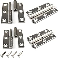 Vista 5 de 2 bisagras de puerta de elevación de 4 pulgadas, bisagra desmontable de acero inoxidable 304 para puertas internas externas (diestros)