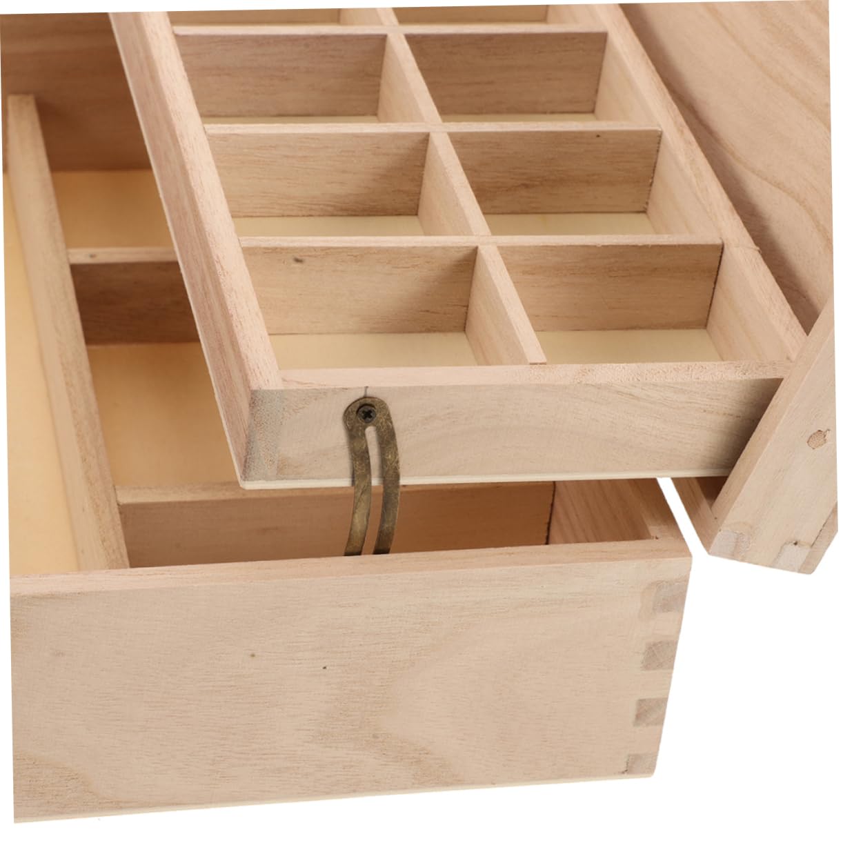 Toddmomy Große Schmuckschatulle, 2 Stück, Abschließbar, Beige