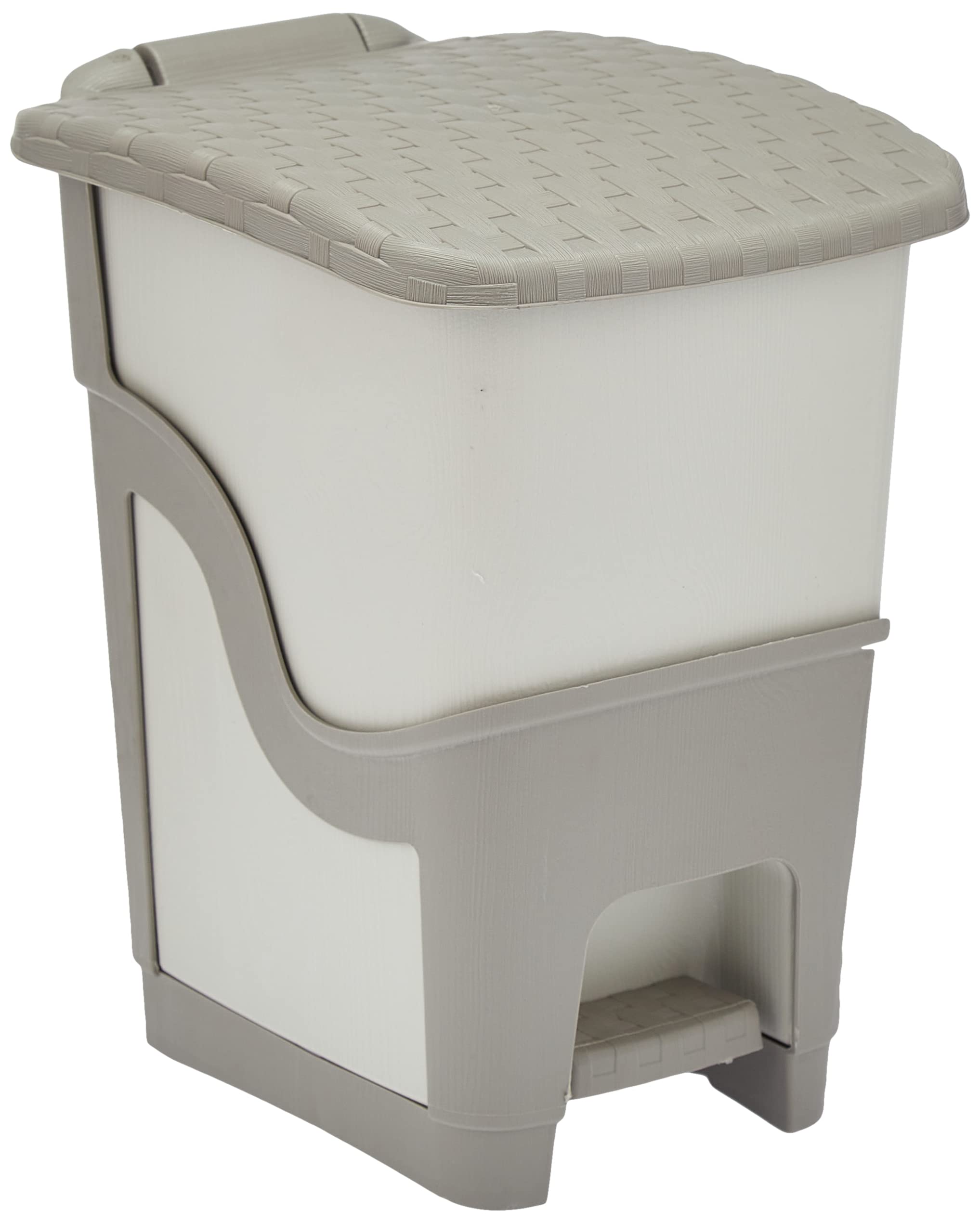 DEA HOME Rattan Pedal Bin, Grey, 6 Litres, .Z440M025