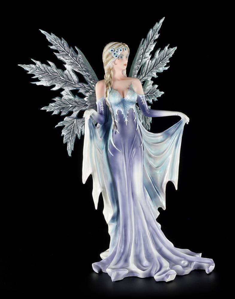Figuren Shop GmbH Wunderschöne große Elfen Figur - Regina die Schneekönigin - Elfenfigur Elfe Fee Fairy Deko Statue
