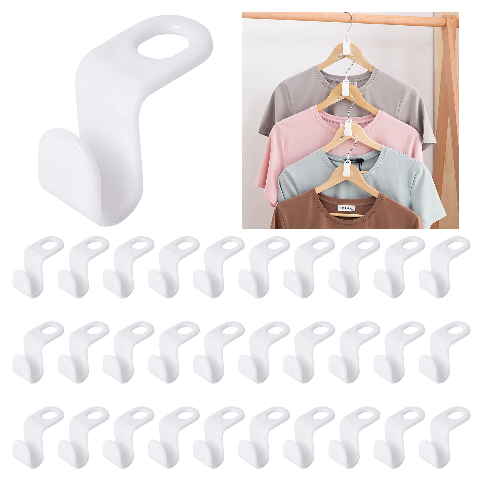 20 Ganci Salvaspazio Per Armadio - Connettori Per Appendini A Cascata, Per Organizzare Vestiti E Risparmiare Spazio