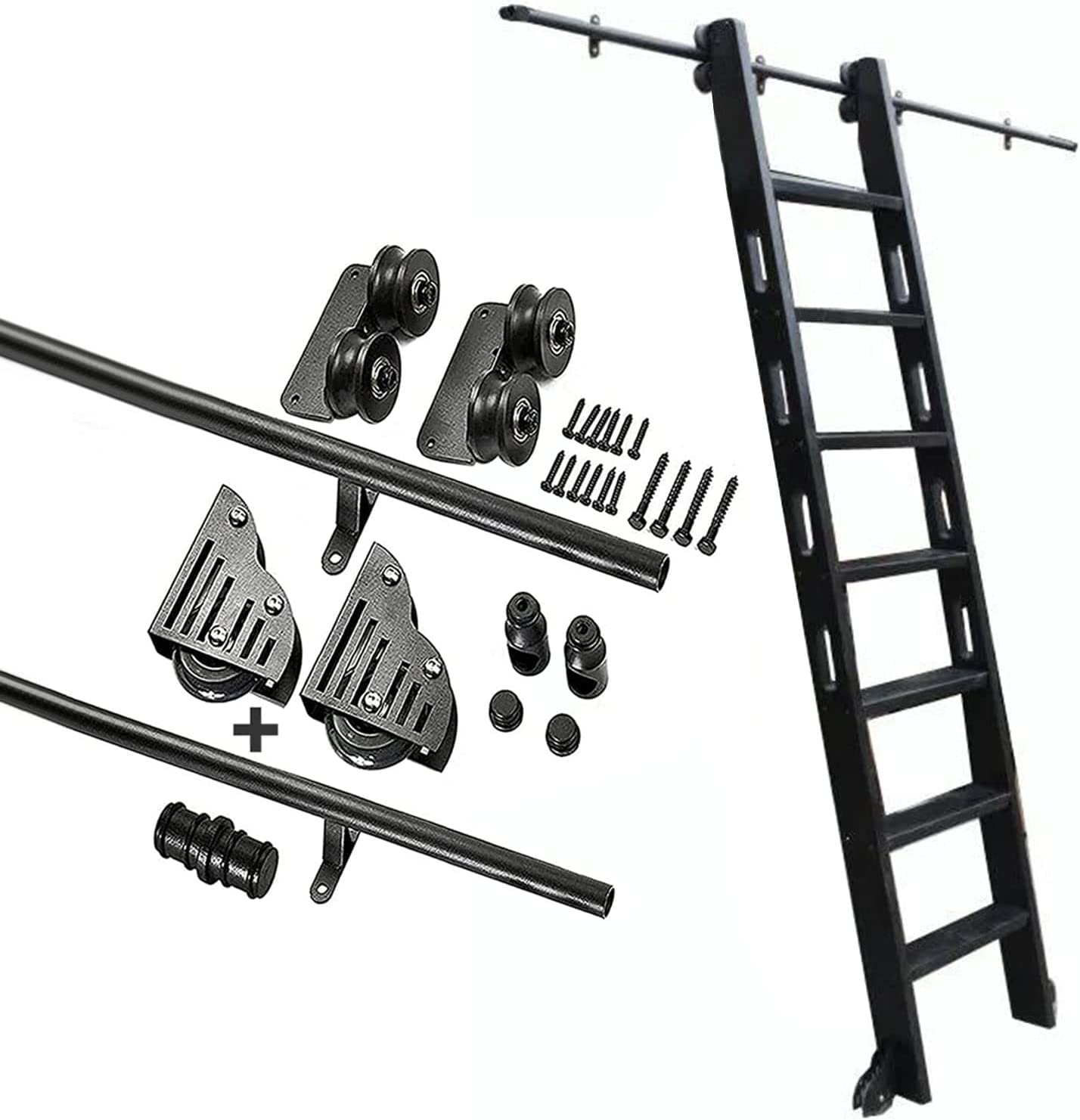 Kit de quincaillerie pour porte coulissante pour supprimer le débattement des portes battantes