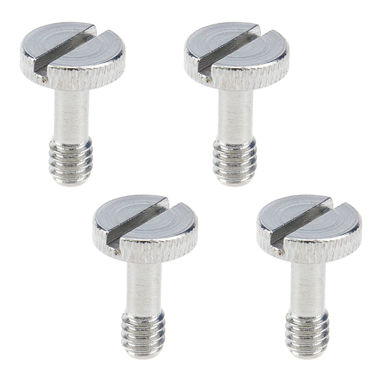 MY MIRONEY 4-Pack 1/4 Inch Camera Quick Release Screw Metal Tripod Screw Adapter Connecter Slotted Screw for DSLR Camera, Type 1
