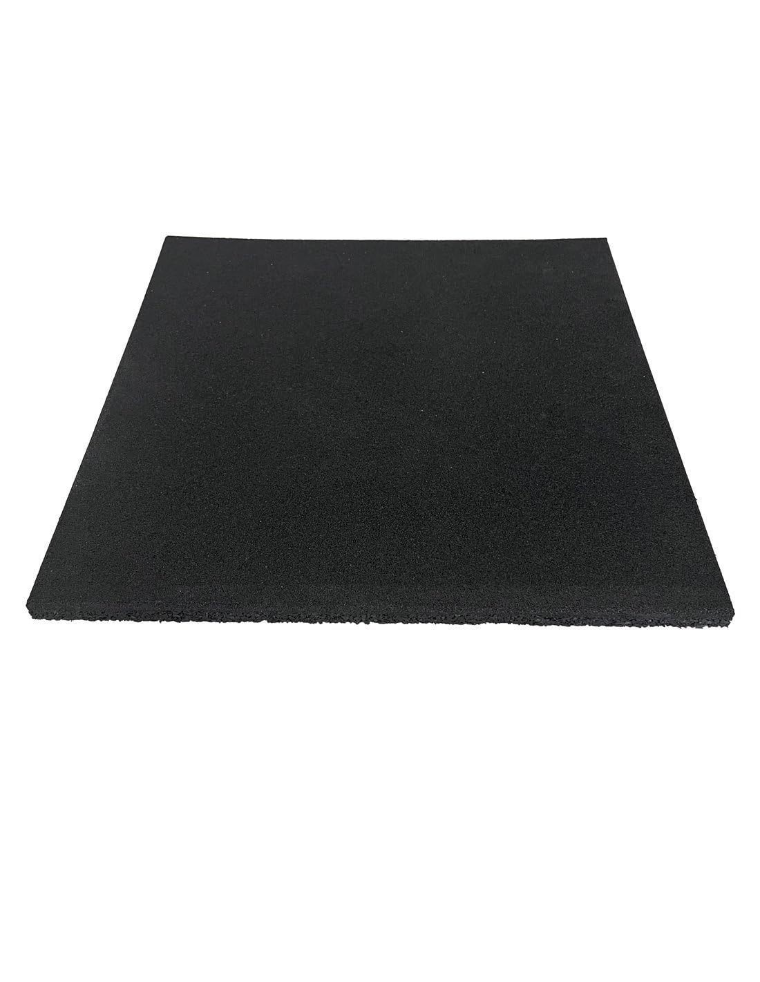 JARDIN202 - Loseta de Caucho Maciza Profesional | 1x1m | Especial para Gimnasios y Competiciones | Fitness | 25 mm - Sin cruceta (Negra)