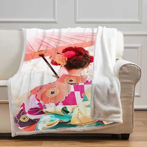 Miniatura 6 de Orange Cobijas Calientes para Invierno - Manta de franela con diseño de hojas de arce, suave y acogedora para sofá, cama, sofá, silla, tamaño 47 x