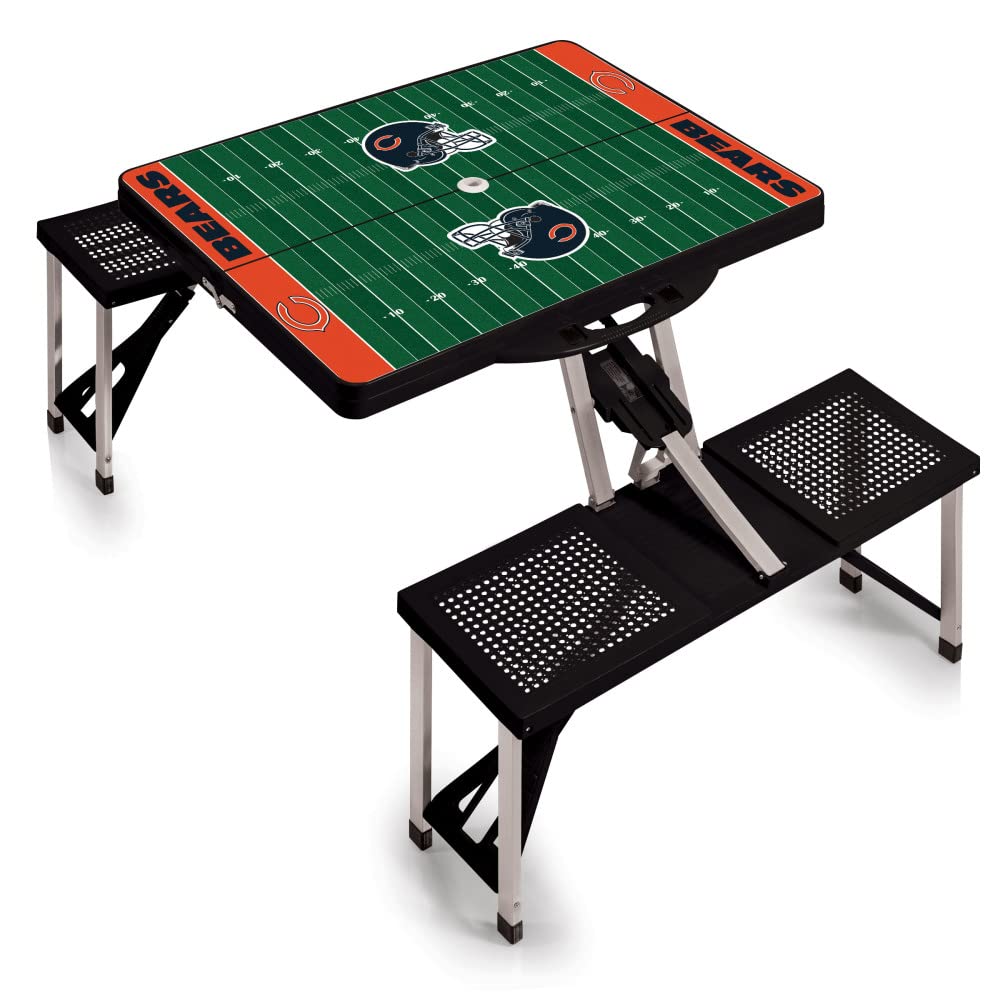 Picnic TIME NFL Football Field Folding Picnic Table, Camping Table, Outdoor Table with Umbrella Hole