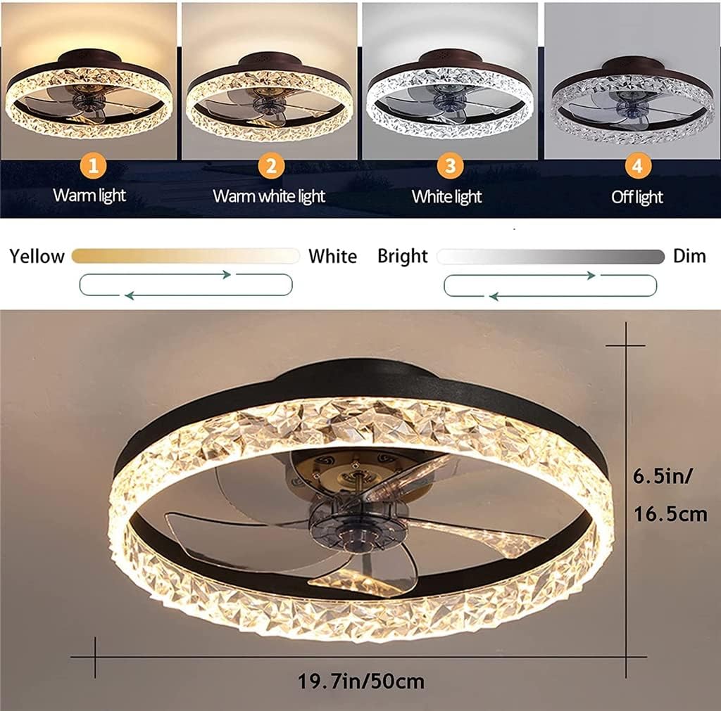 Ceiling Fan with LED Light and Remote Ceiling Lights Modern LED Lamp Bedroom Study Restaurant Decor Ceiling Lights (Colour: Black, Size: 16.5 x 50 cm) (Gold 16.5 x 50 cm)