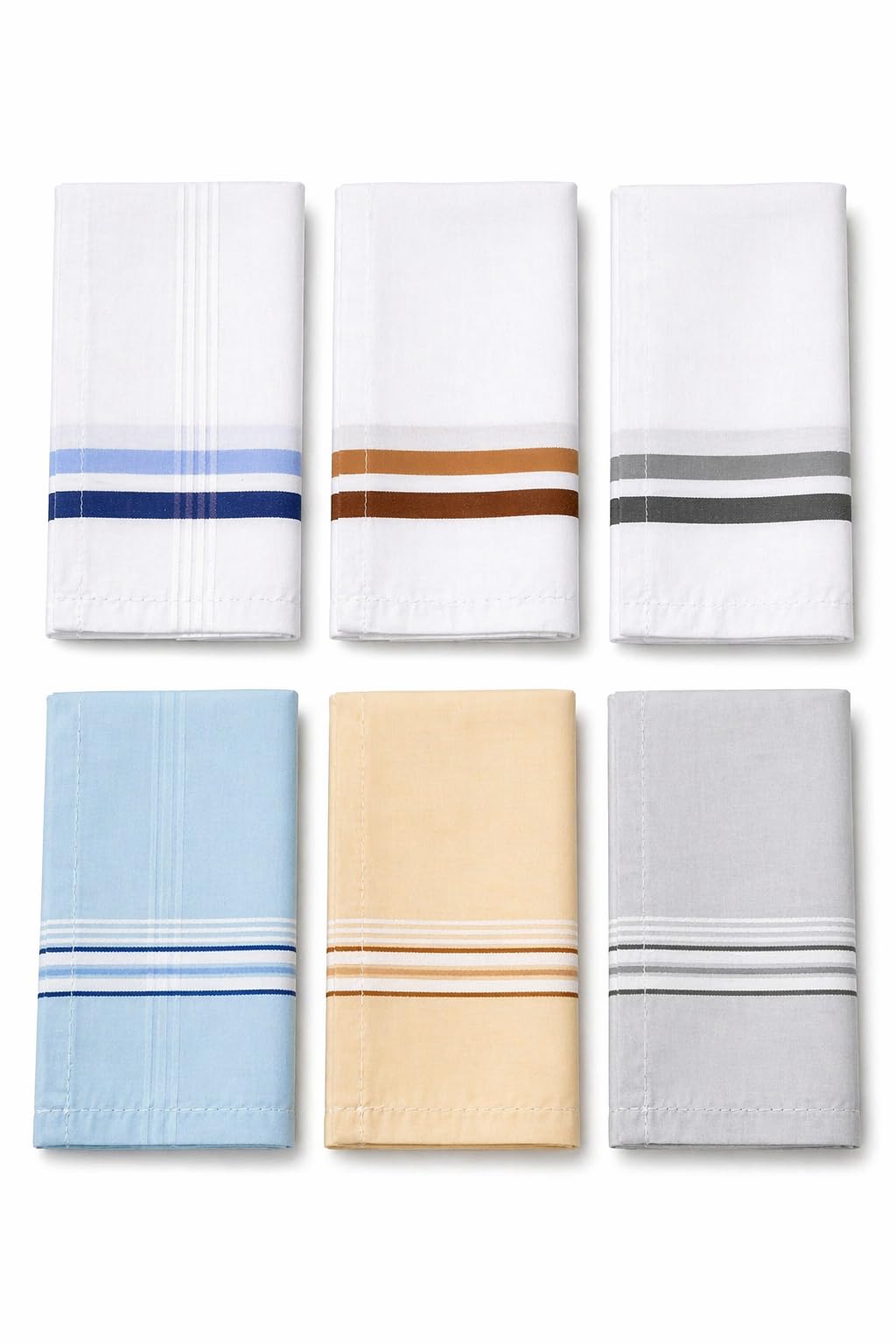 monu royale Men’s Cotton Handkerchiefs, Soft Durable White Hankies with Stylish Color Border, Pure Cotton Kerchiefs for Office, Gentlemen, Daily Use-picture-42