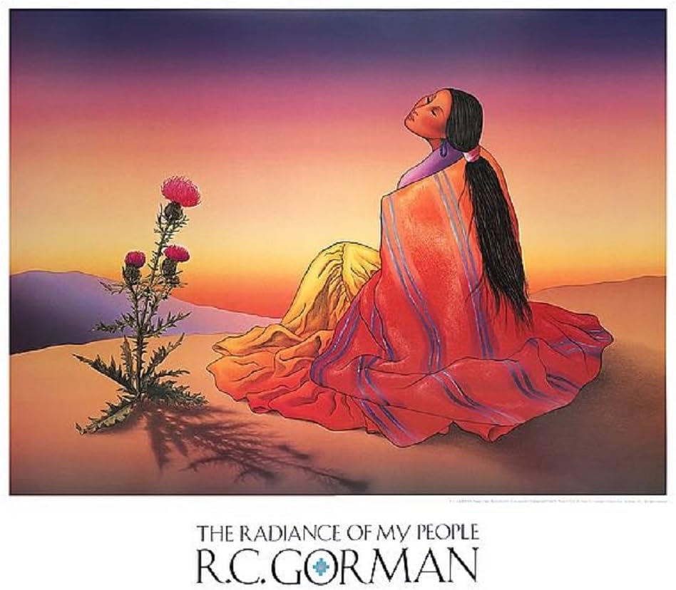Navajo Dawn by R.C. Gorman Southwest Native American Indian Navajo Art Print Poster, Overall Size: 32x28.5, Image Size: 29.5x22.25