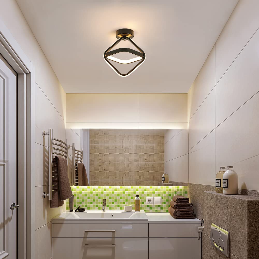 Goeco Plafoniera LED Soffitto Quadrato 24W 2700LM 3000K, Nero