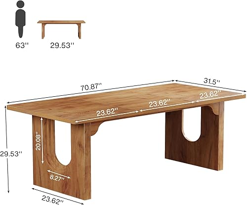 Miniatura 2 de Tribesigns Escritorio ejecutivo moderno, escritorio grande de computadora de oficina de 70.9 pulgadas, mesa de conferencias, mesa de sala de