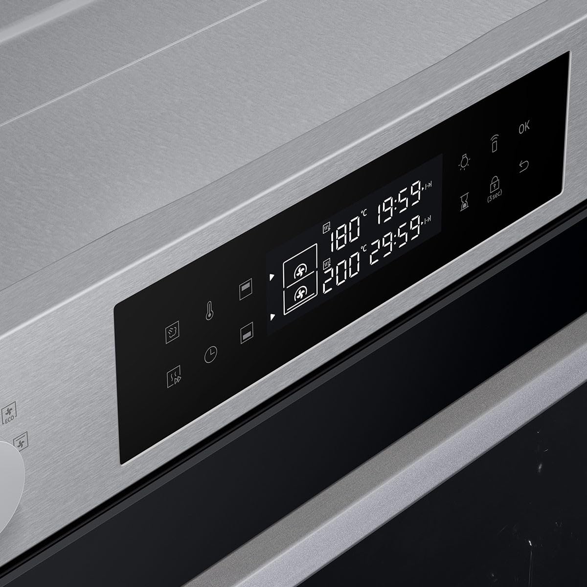 Horno Pirolítico Samsung Dual Cook 1200W 76L Acero inoxidable (NV7B4450VAS/U3)