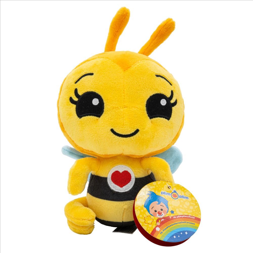 BANDAI Plim Plim – Peluche Musical Abejita PL85026 de 20 cm – XL Interactivo con música “Abejita Chiquita”, alas Crunchy y diversión sensorial para niños