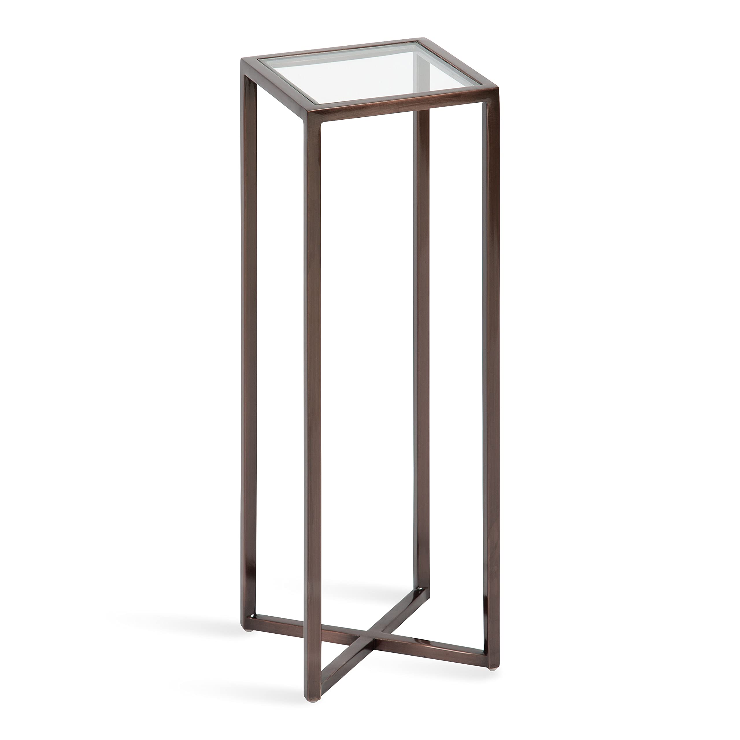 Kate and Laurel Jaspur Modern Drink Table, 7 x 7 x 21, Bronze, Decorative Glam Accent Table for Display and Storage