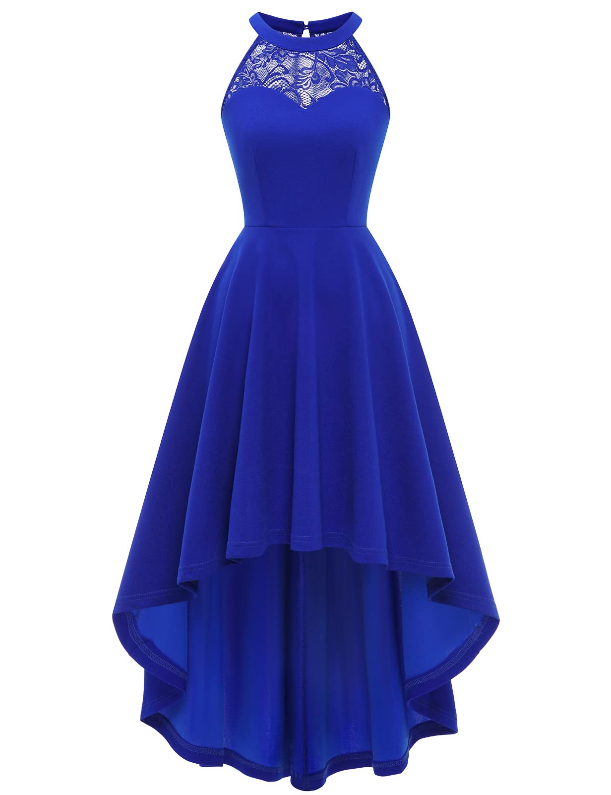 Bbonlinedress Vestido de Cóctel Fiesta Ceremonia para Mujer A-línea Top Falda de Encaje para Boda de Bola de Fiesta Cuello Halter
