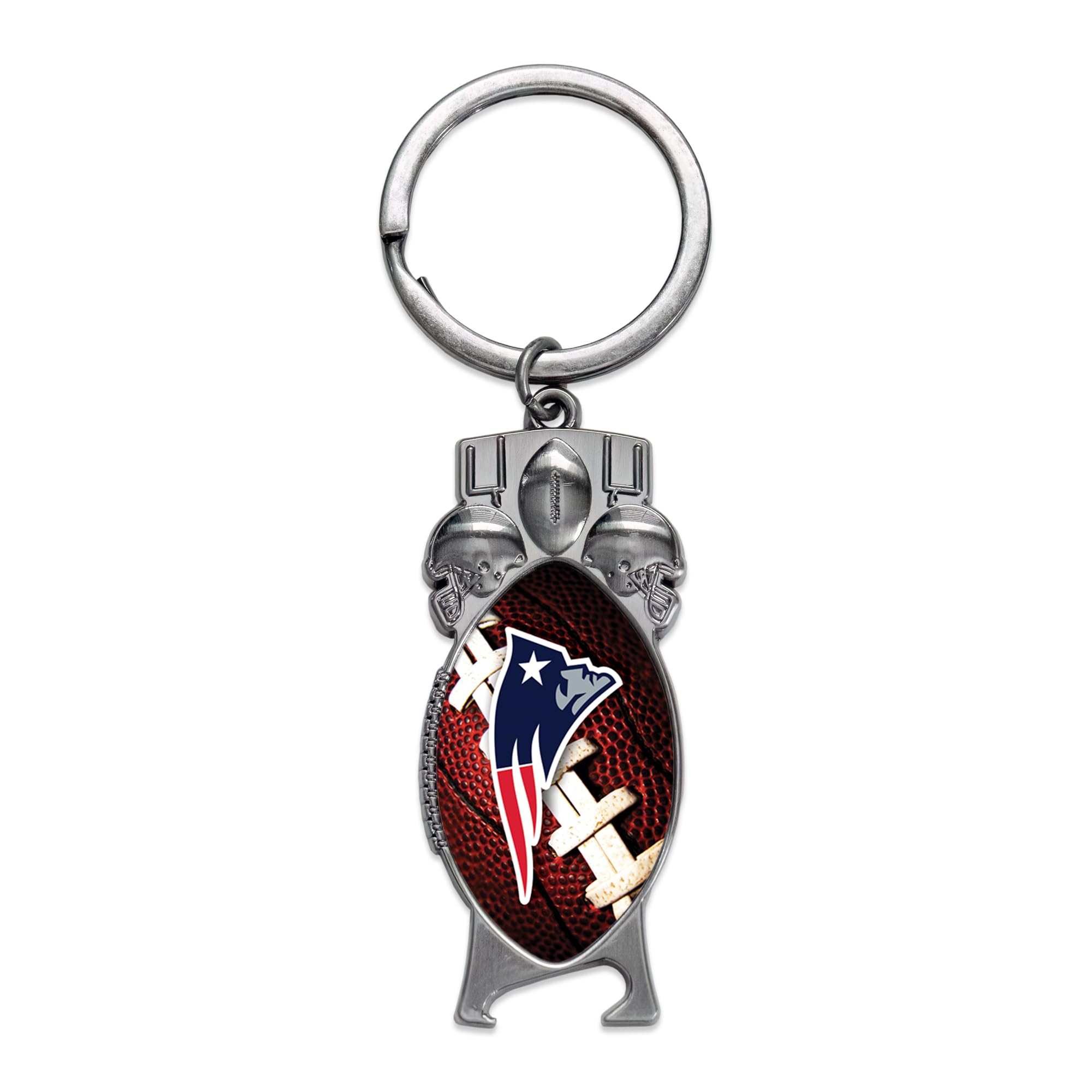 Rico Industries NFL Football New England Patriots Sculpted Bottle Opener Keychain - Car Accessory