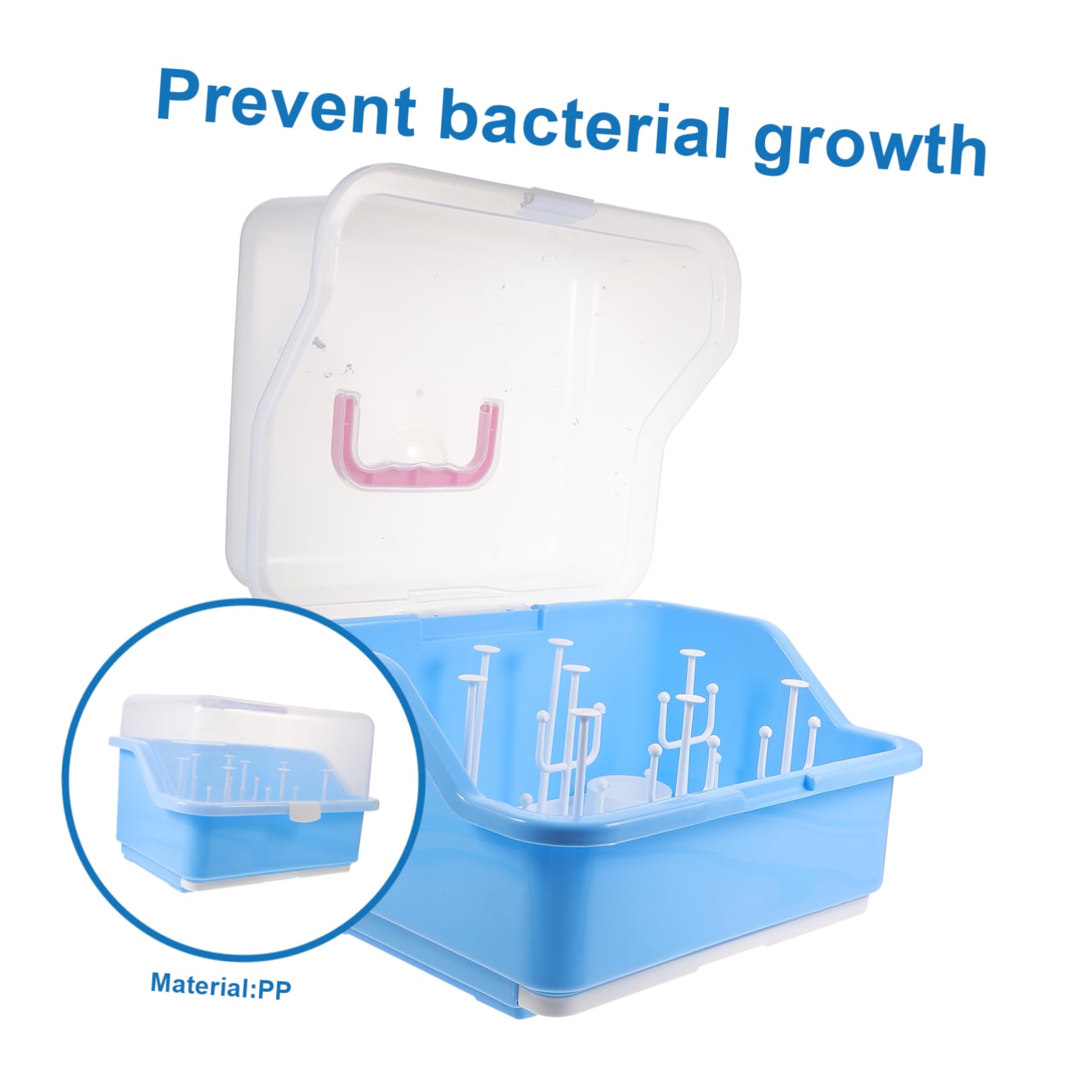 Abaodam Boîte De Rangement pour Biberons avec Égouttoir Organisateur Pratique pour Tétines Et Vaisselle Stockage Étanche Et Portable Nordique Poignée