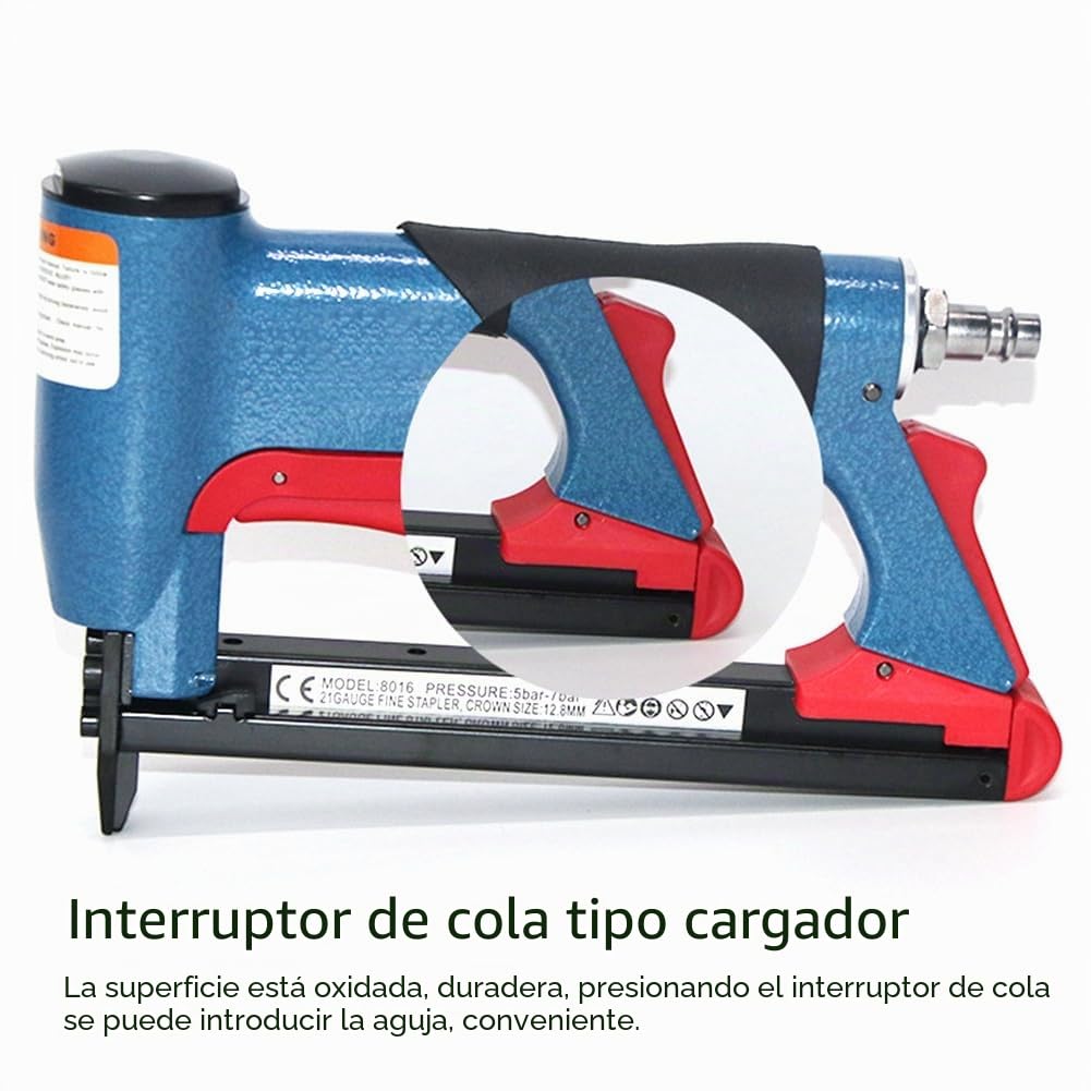 Grapadora NeumáTica Tipo BEA FS8016-B, Herramienta de Grapadora Fina para Muebles, Herramienta EléCtrica NeumáTica de Aire