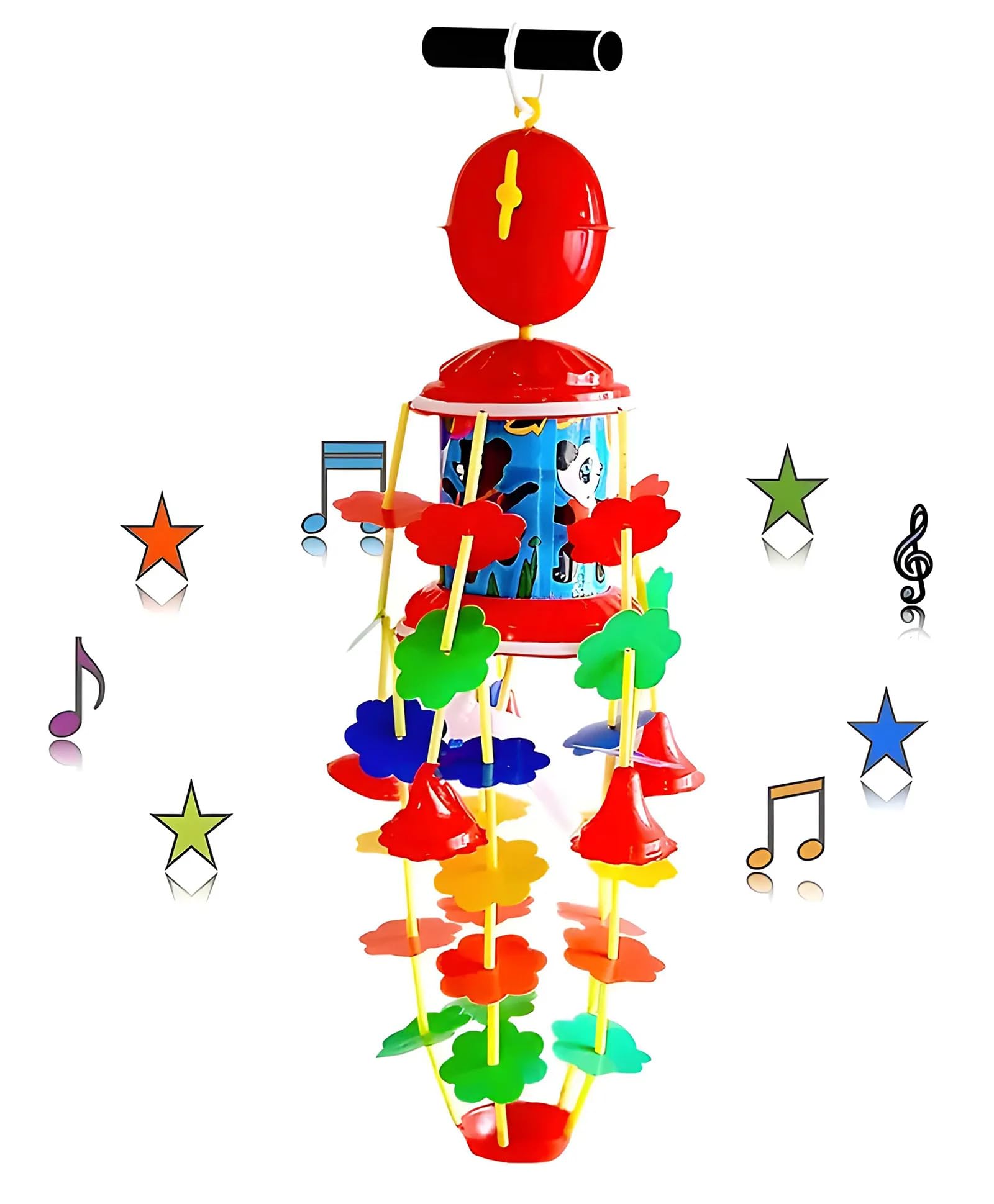 Musical Hanging Wind Chime Jhoomer for Infants, Babies | Colorful Rotating Bell Sensory Decor | Nursery Crib Cradle Hanging Activity for Visual Stimulation & Early Development (Pack of 1)-image-44