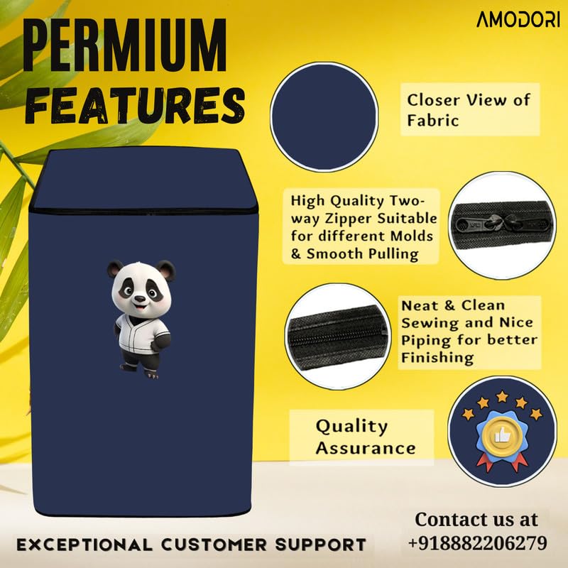 Image of Top-load washing machine cover Compatible for LG & SAMSUNG 8.5 Kg to 10KG Solid Blue panda uniform print