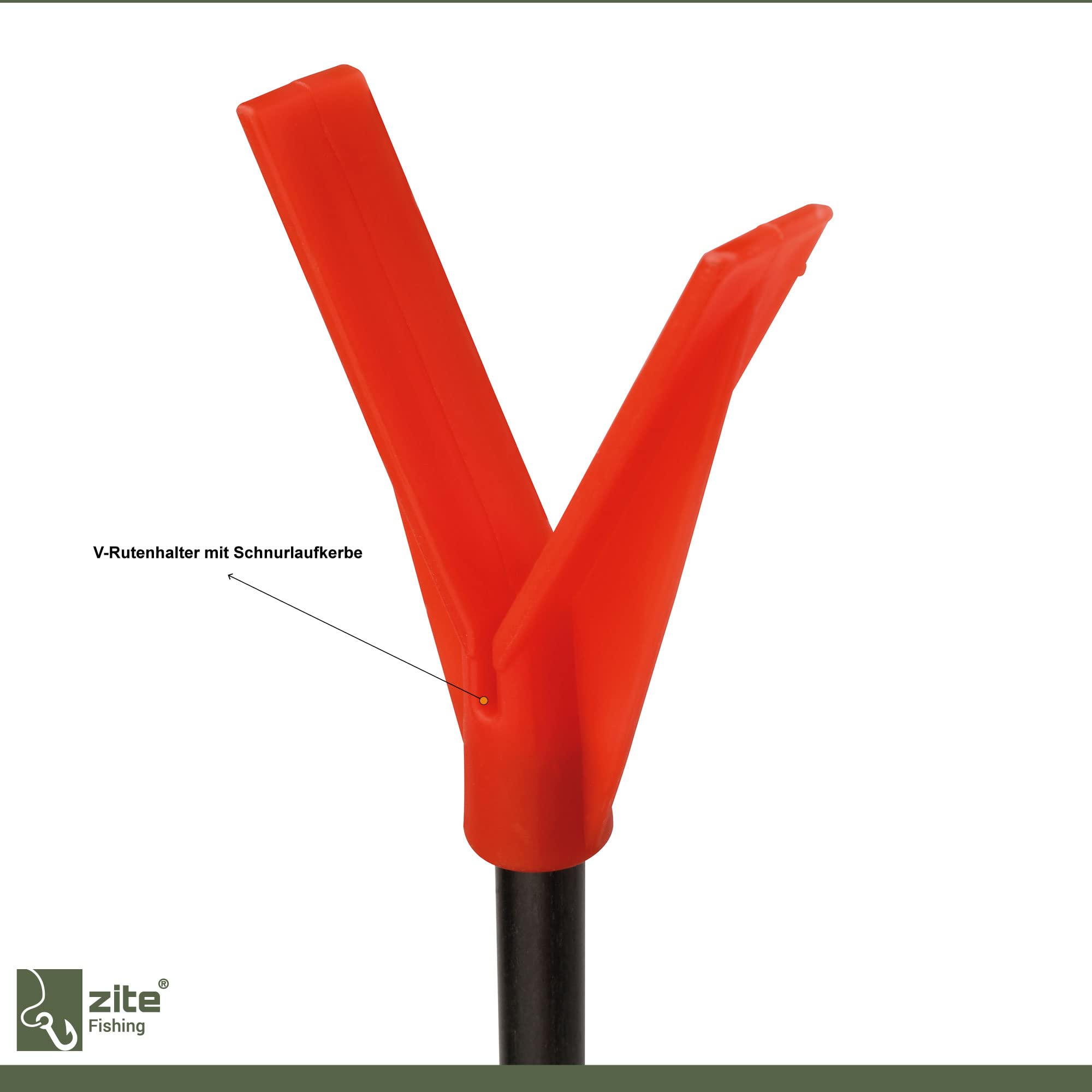 Supporto Per Canna Da Pesca In Fibra Di Vetro | 75 Cm, Con Tacca Per Fune | Picchetto Per Fissaggio A Terra