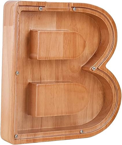 Miniatura 9 de Alcancía de madera con letras para niños y niñas, 26 letras del alfabeto, personalizadas, caja de ahorro de dinero transparente, regalo creativo