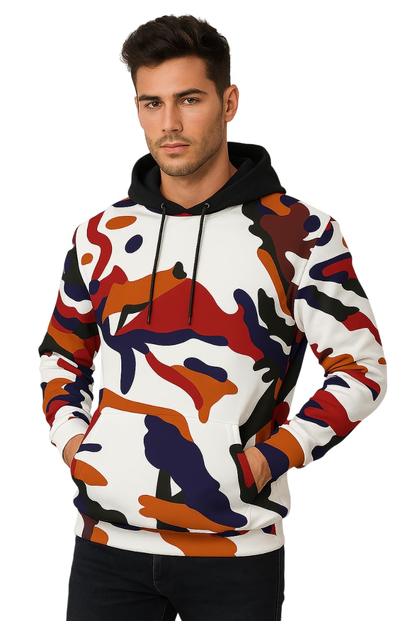 soul bees Soul Beez White Camo Print Hoodie| Breathable | Wrinkle Free | Quick Dry | Light Weight |Eye Catchy |-picture-48