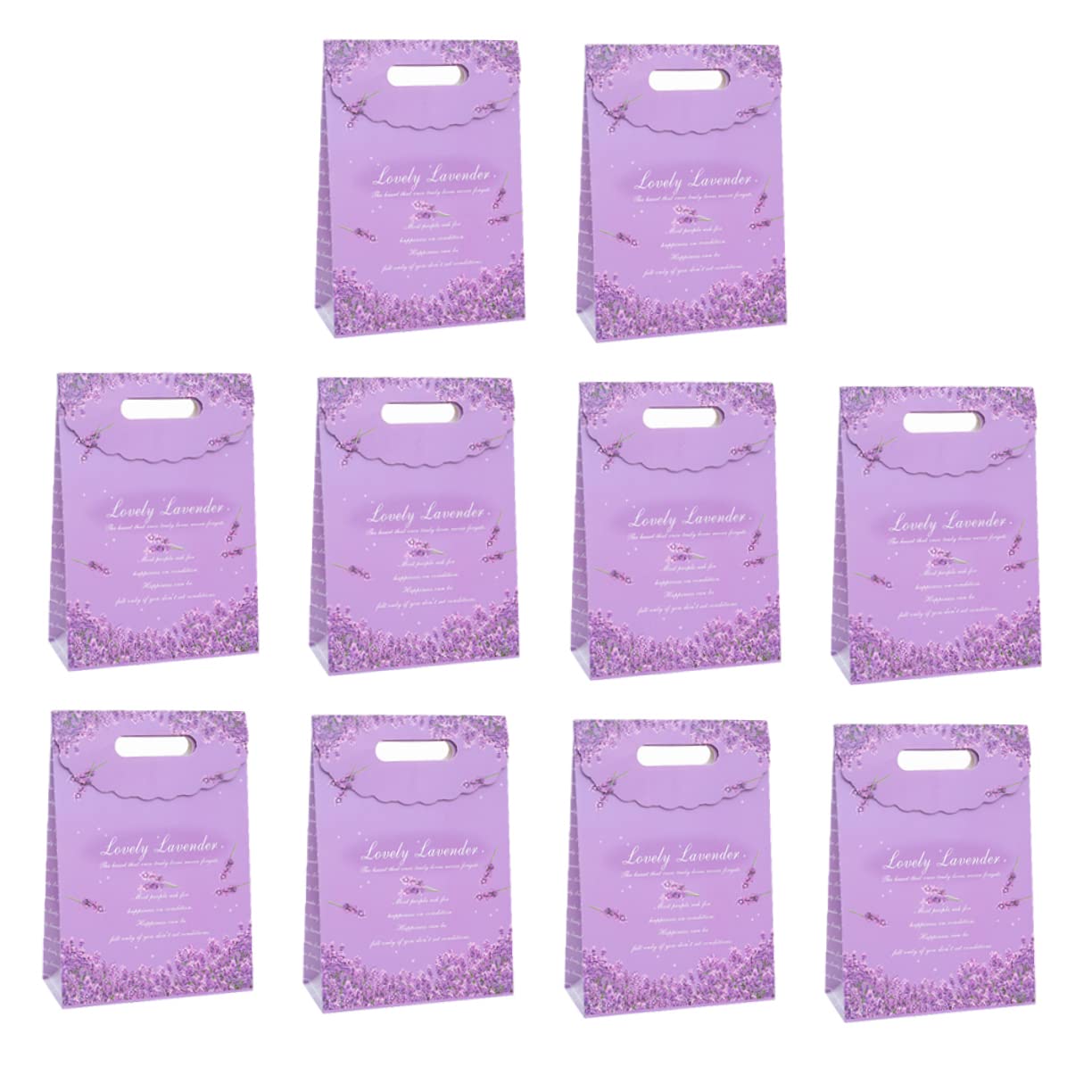 Lila Lavendel Tragetasche aus Papier 10 Stück, Geschenkpapiertüten