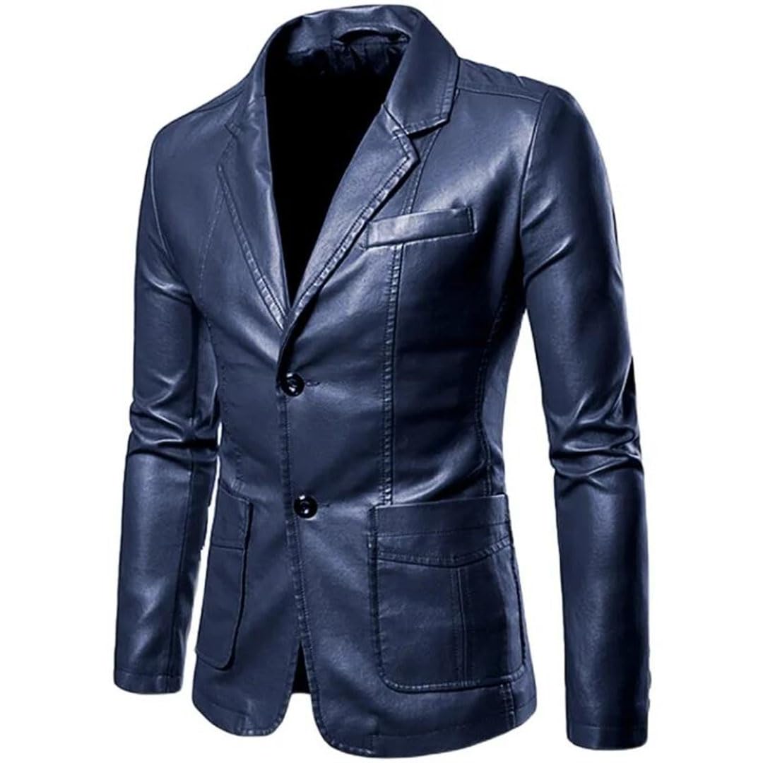 Giacca da uomo in pelle con risvolto per abito da uomo/giacca da uomo in poliuretano