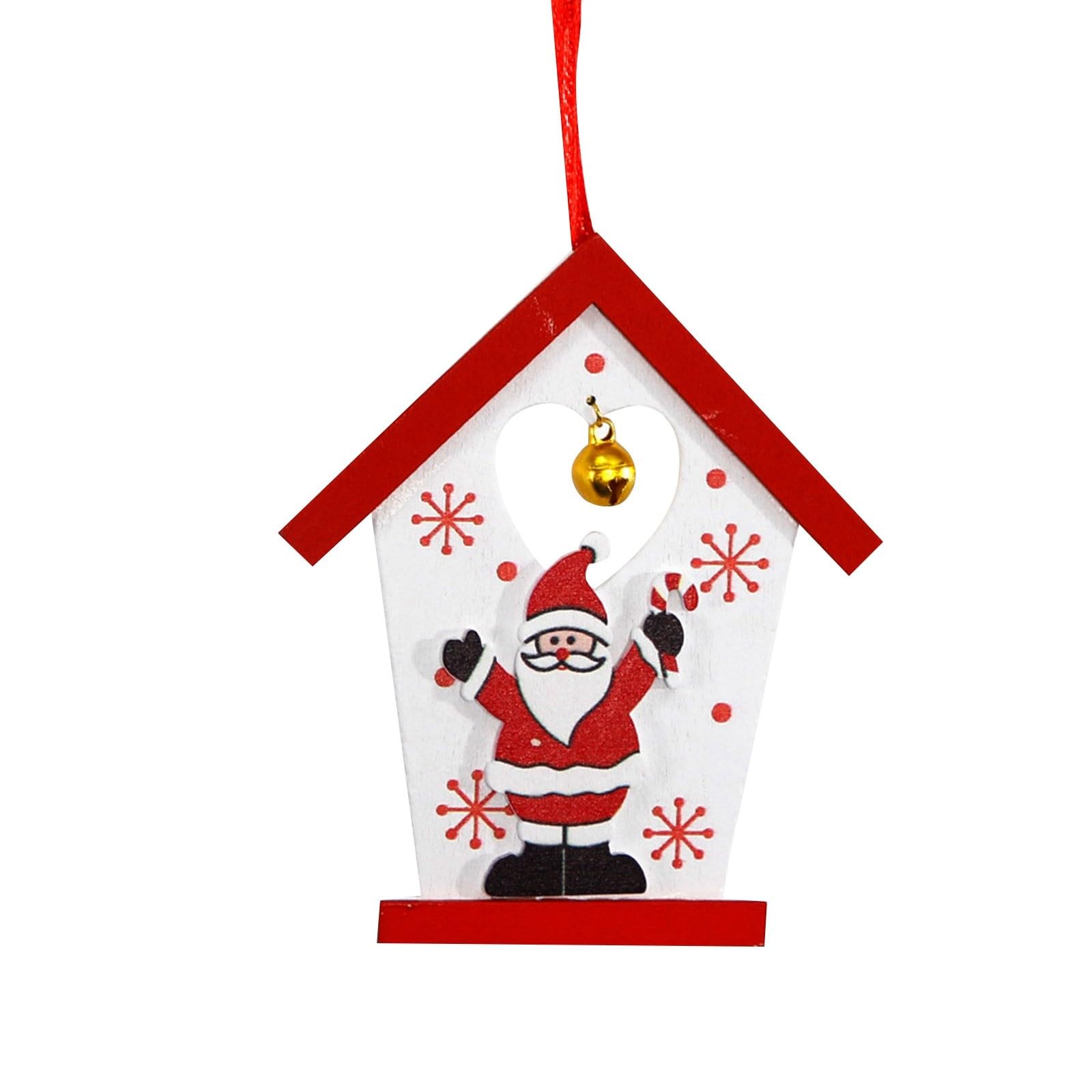 Colgante de Navidad Adornos para árbol de Navidad, bonito colgante de madera, decoración navideña divertida, decoración del hogar para ventanas de pared, árboles, accesorios de espejo retrovisor para