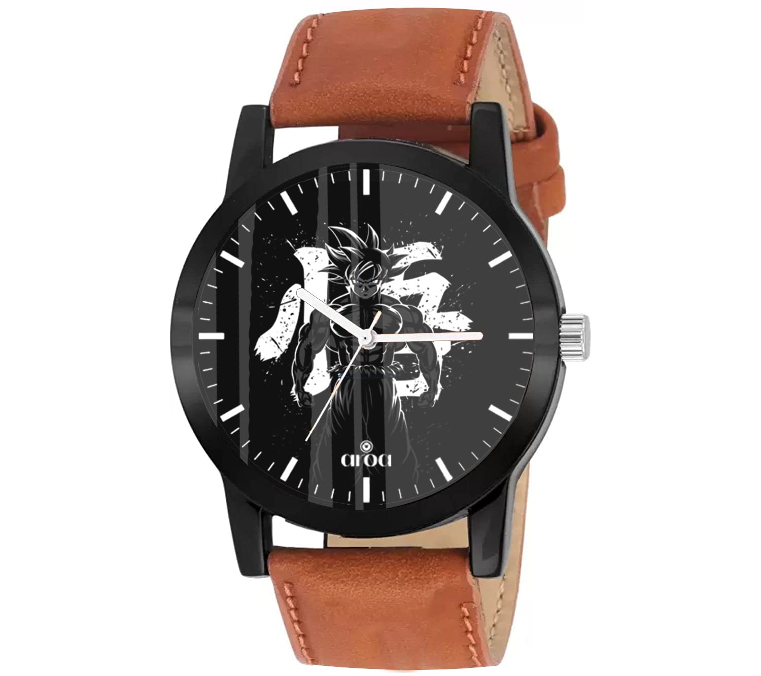AROA Watch New Watch for Men Black Koku Black Metal Type Analog Watch Brown Leather Strap Black Dial for Men Stylish Watch for Boys (B0BY8MWFPX) Amazon Price History, Amazon Price Tracker