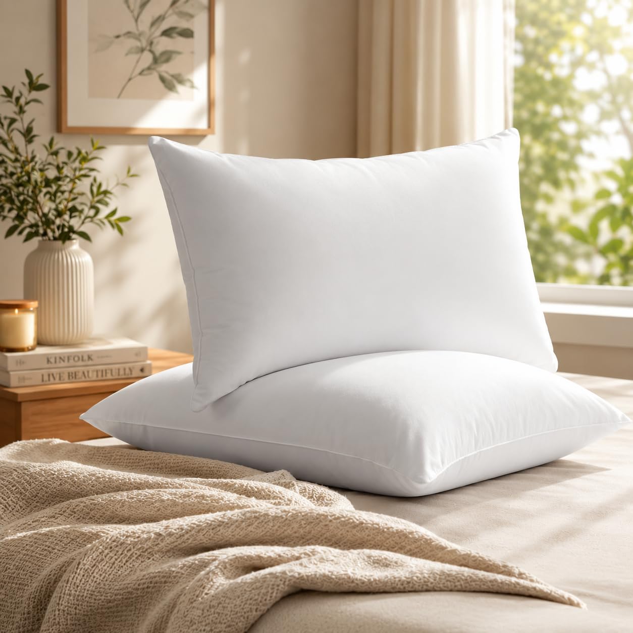 Welspun Dream Nest Microfiber White Pillow Set of 2 (16 X 24 Inch) | Soft Density for Neck Support and Back Sleepers | Luxurious Bed Hotel Pillows Fillers with Extra Comfort-image-21