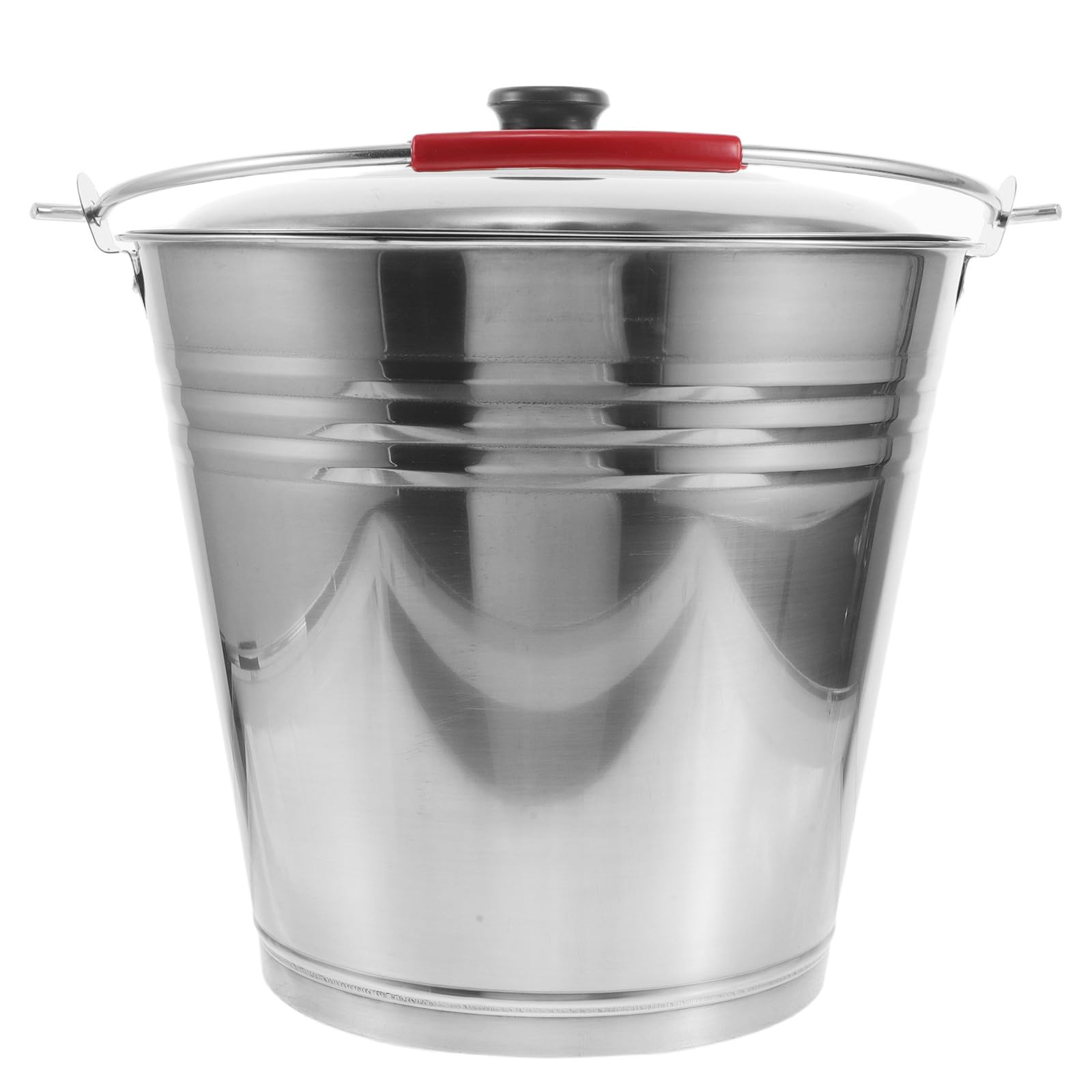 Gatuida Edelstahl-Eimer mit Griff und Deckel – 10 Liter Fassungsvermögen, großer Metall-Aufbewahrungseimer für Autopflege, Grillen oder Outdoor-Aktivitäten