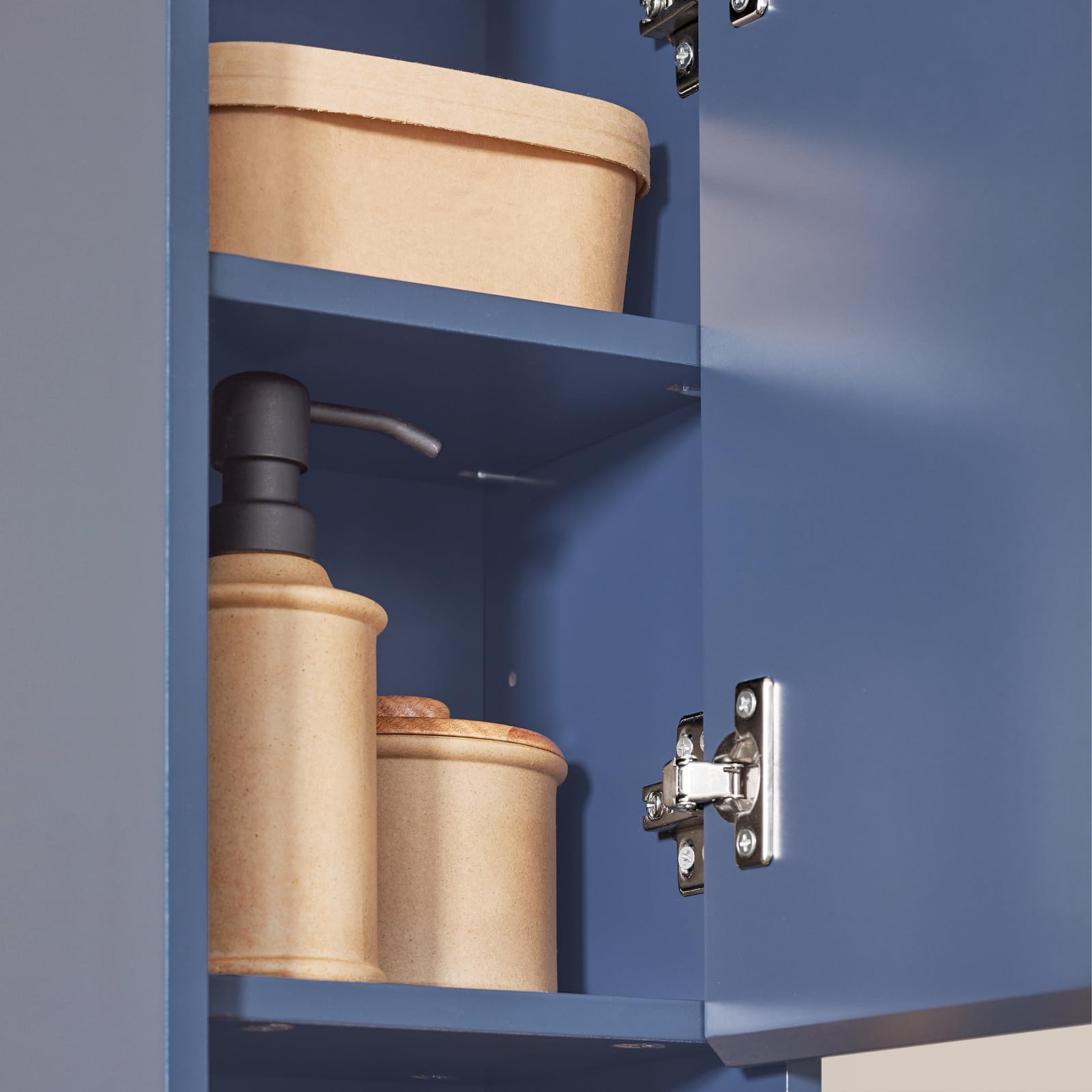 Armadietto da bagno alto 20 cm di profondità, autoportante, in MDF resistente all'acqua, con ripiani regolabili, soluzione salvaspazio per piccoli spazi