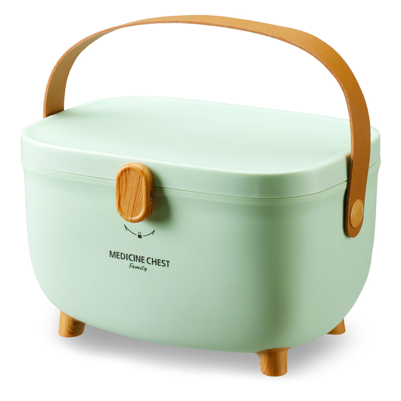 Nymblis Medicine Storage Box, Double Layers Portable Medicine Box, Green