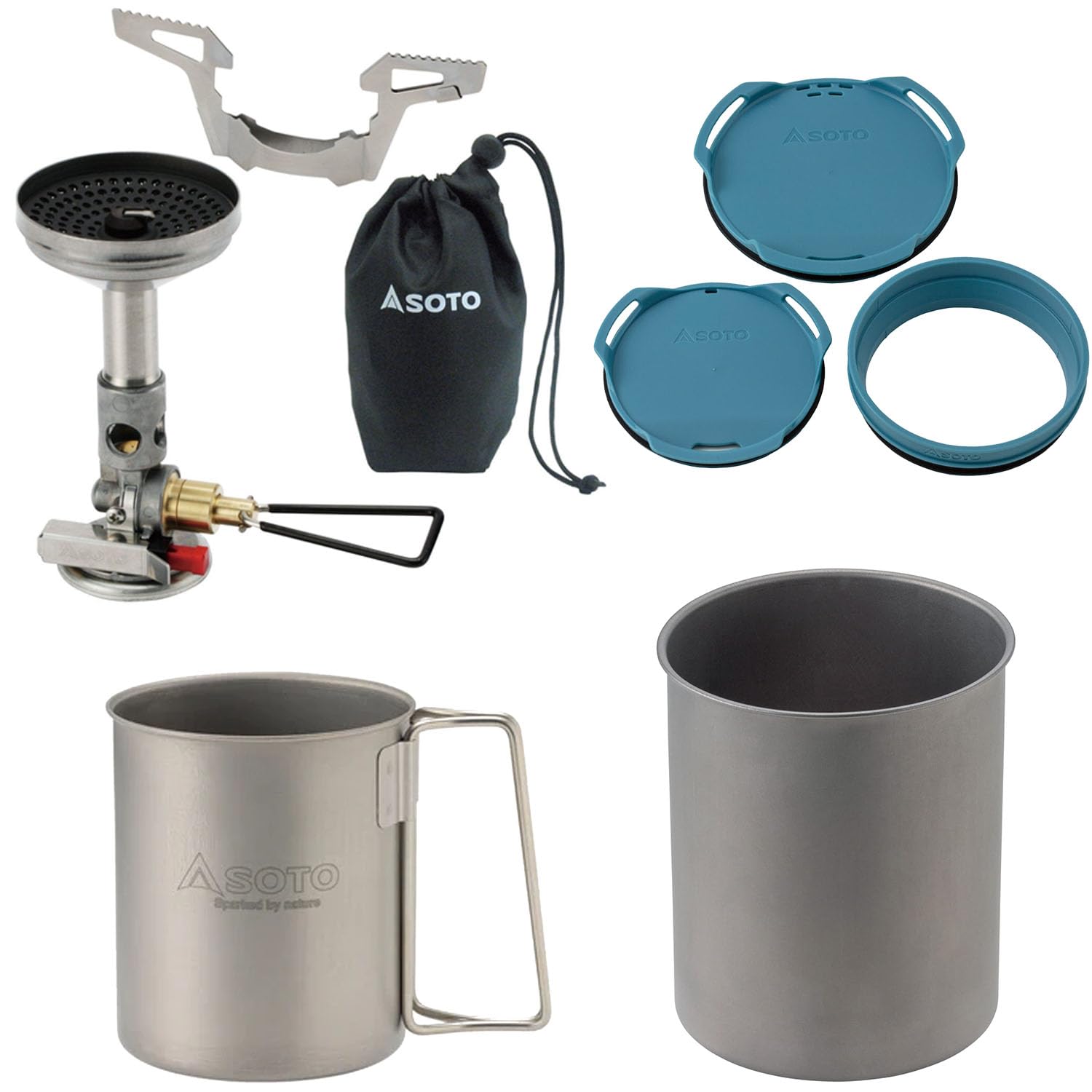 SOTO Made in Japan Single Burner Compact Stove with Built-in Micro Regulator (High Heat Power, Wind Resistant) OD Can, Storage Pouch Included Solo Trekking Mountain Climbing Micro Regulator Stove