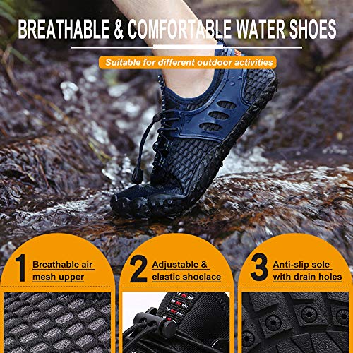 Ajcoflt Sapatos de água unisex respirável leve antiderrapante à prova de desgaste de secagem rápida