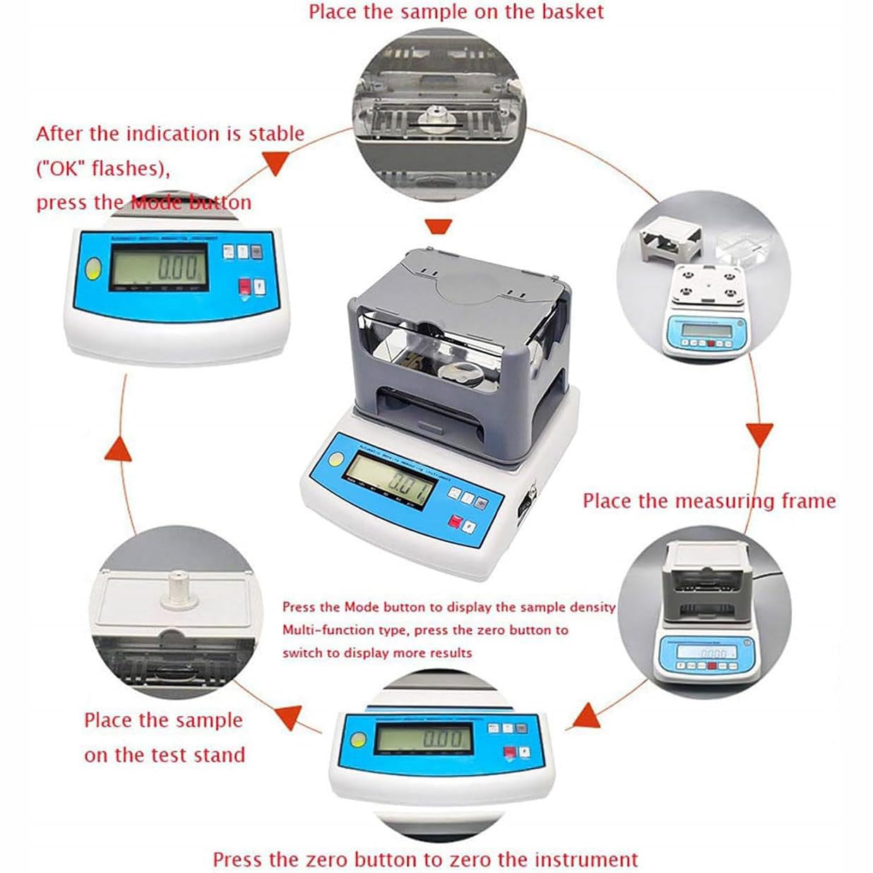 Festes Densimeter und Messdichtemesser, Dichteauflösung 0,001 g/cm³, industrielle Laborausrüstung für genaue Dichtemessung
