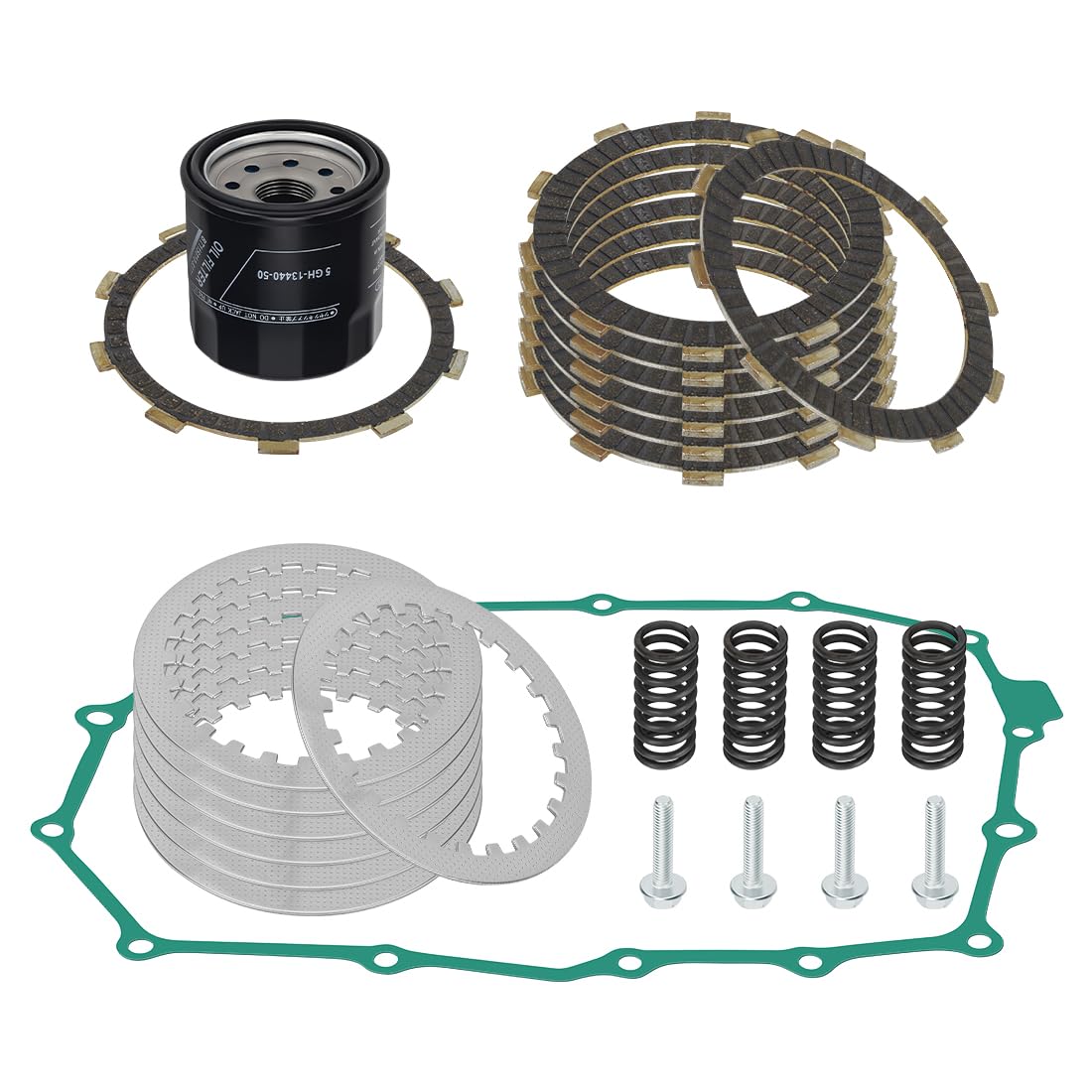 Kit de discos de embrague con junta compatible con Honda Shadow ACE Spirit 750 1998-2003 22201-MAV-000 22321-MN8-000 15410-MFJ-D01