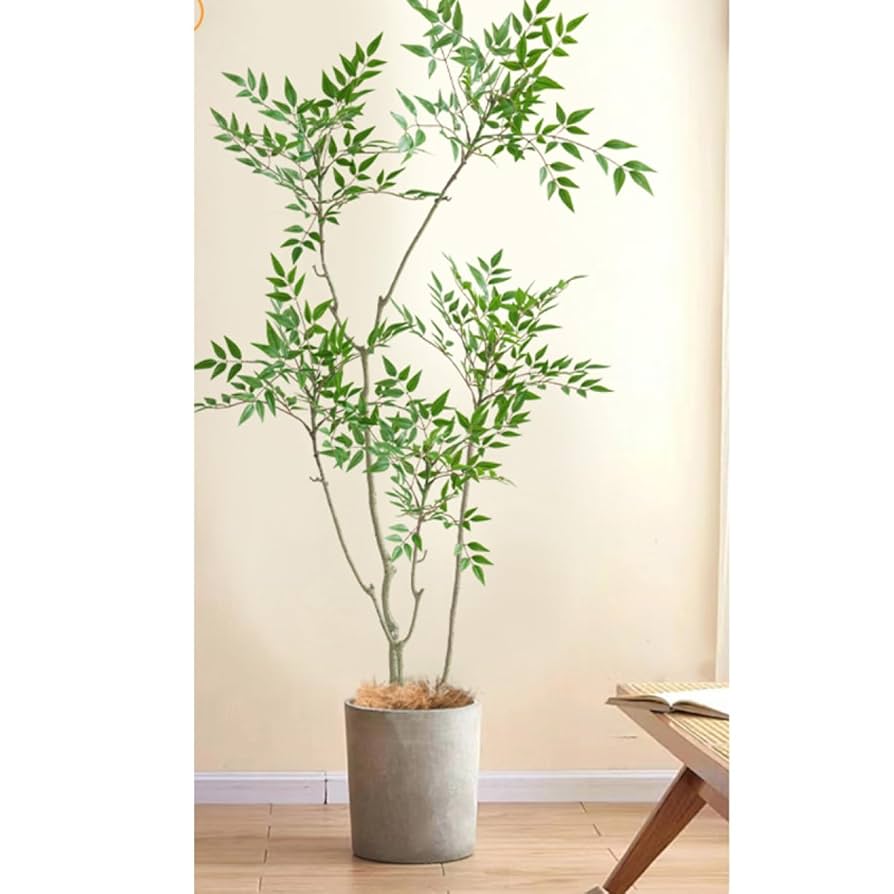 Amazon｜HGJH フェイクグリーン 大型 人工観葉植物 ベージュ鉢