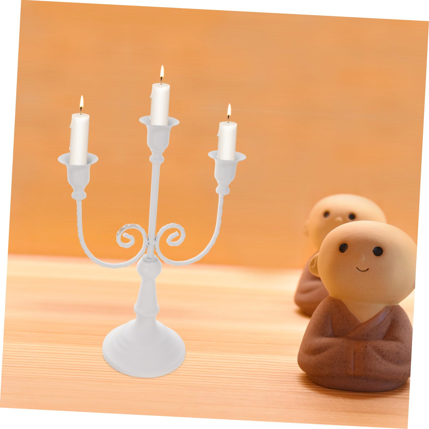 Candelabro de Hierro Europeo de 3 Brazos, Decoración Delicada para Hogar y Eventos, Adecuado para Centro de Mesa en Inauguraciones y Regalos