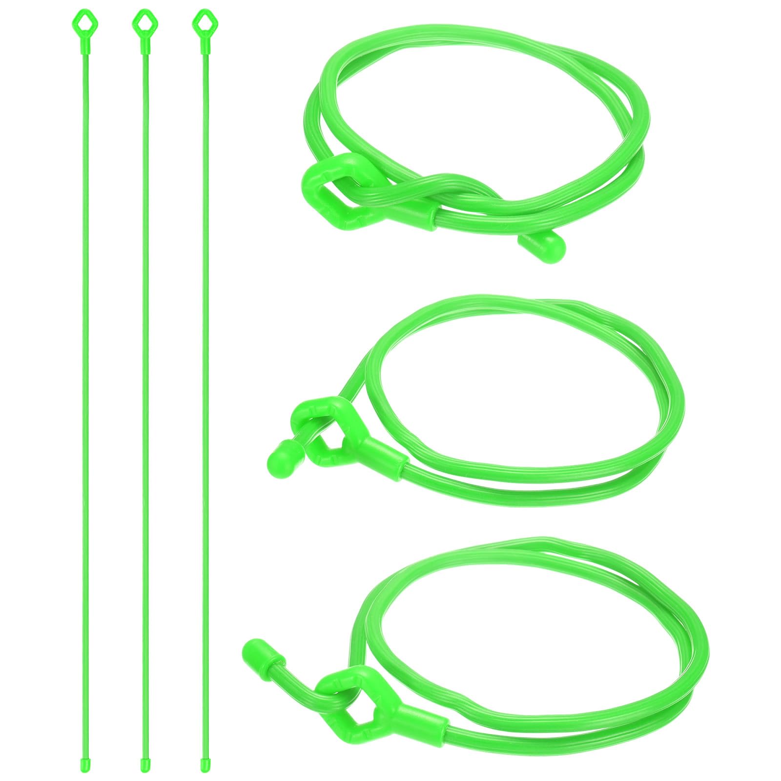 M METERXITY 6-Pack Adjustable Plant Ties, 24inch/61cm Silicone Flexible Multi-Function Sturdy Garden Twist Tie for Plant Support/Tree/Shrub/Vine, Reusable Support Twine [Green]